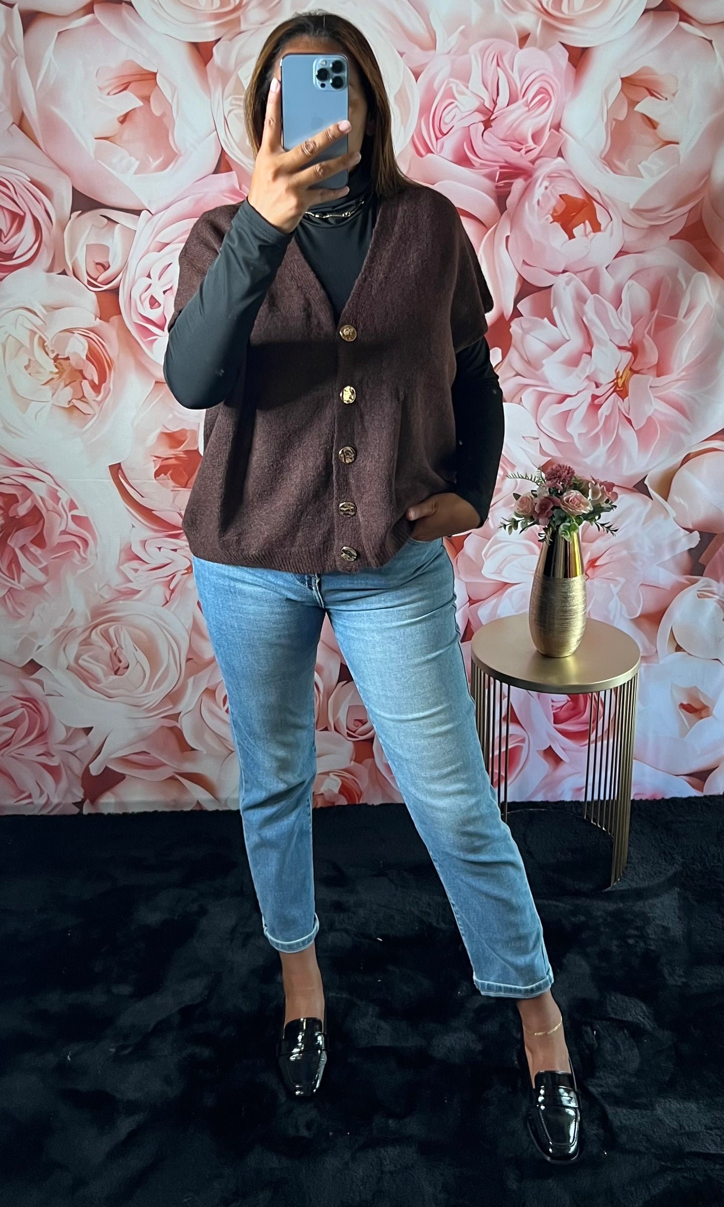 Gilet Large Sans Manches Chocolat