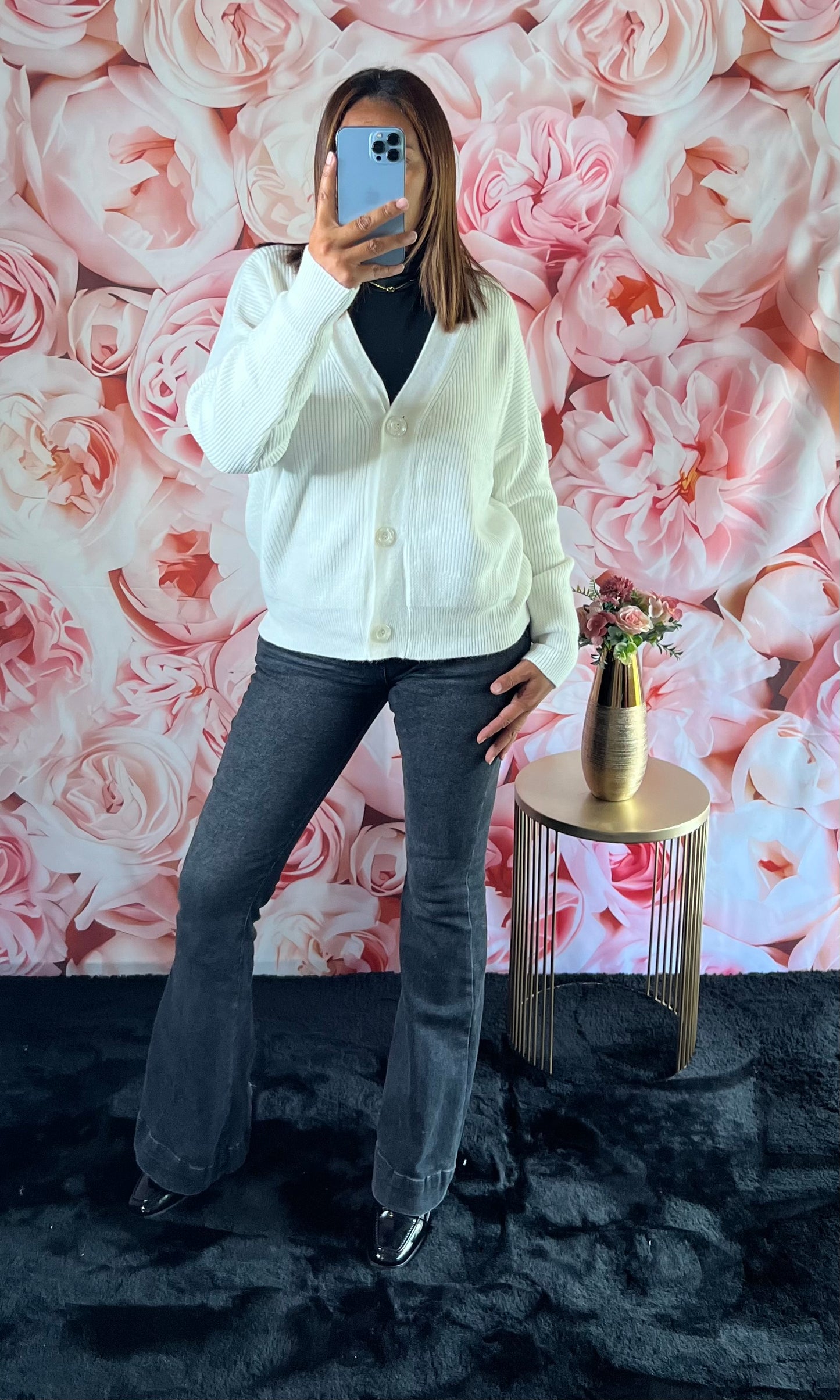 Gilet Grosse Maille Blanc