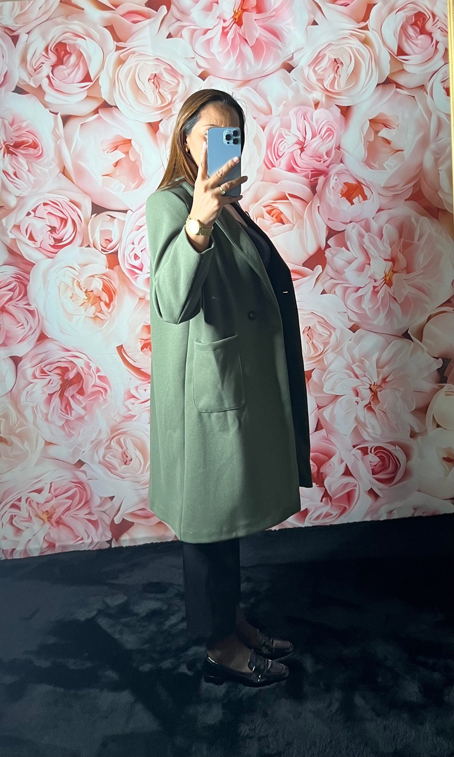 Manteaux Kaki Avec Poches Droite et Broche amovible