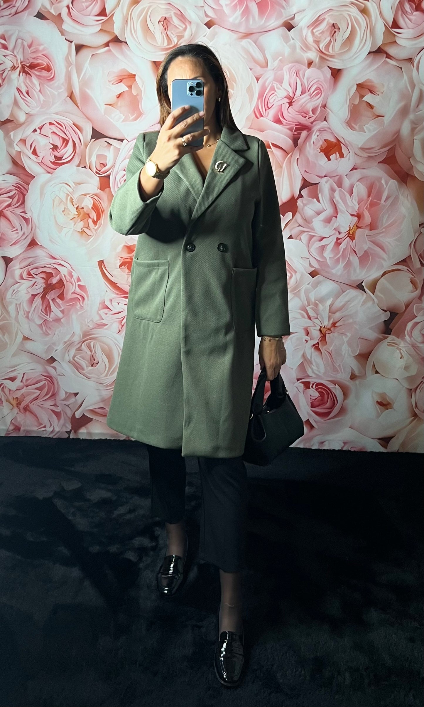 Manteaux Kaki Avec Poches Droite et Broche amovible