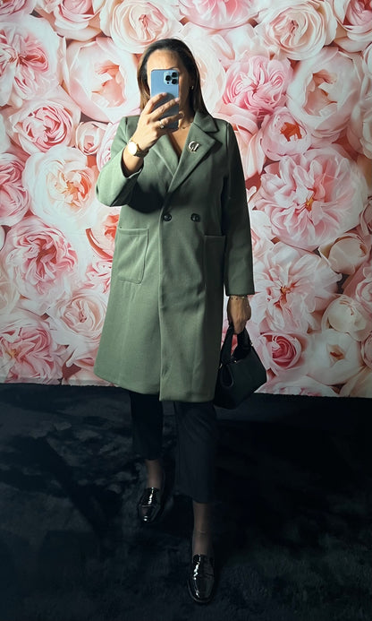 Manteaux Kaki Avec Poches Droite et Broche amovible