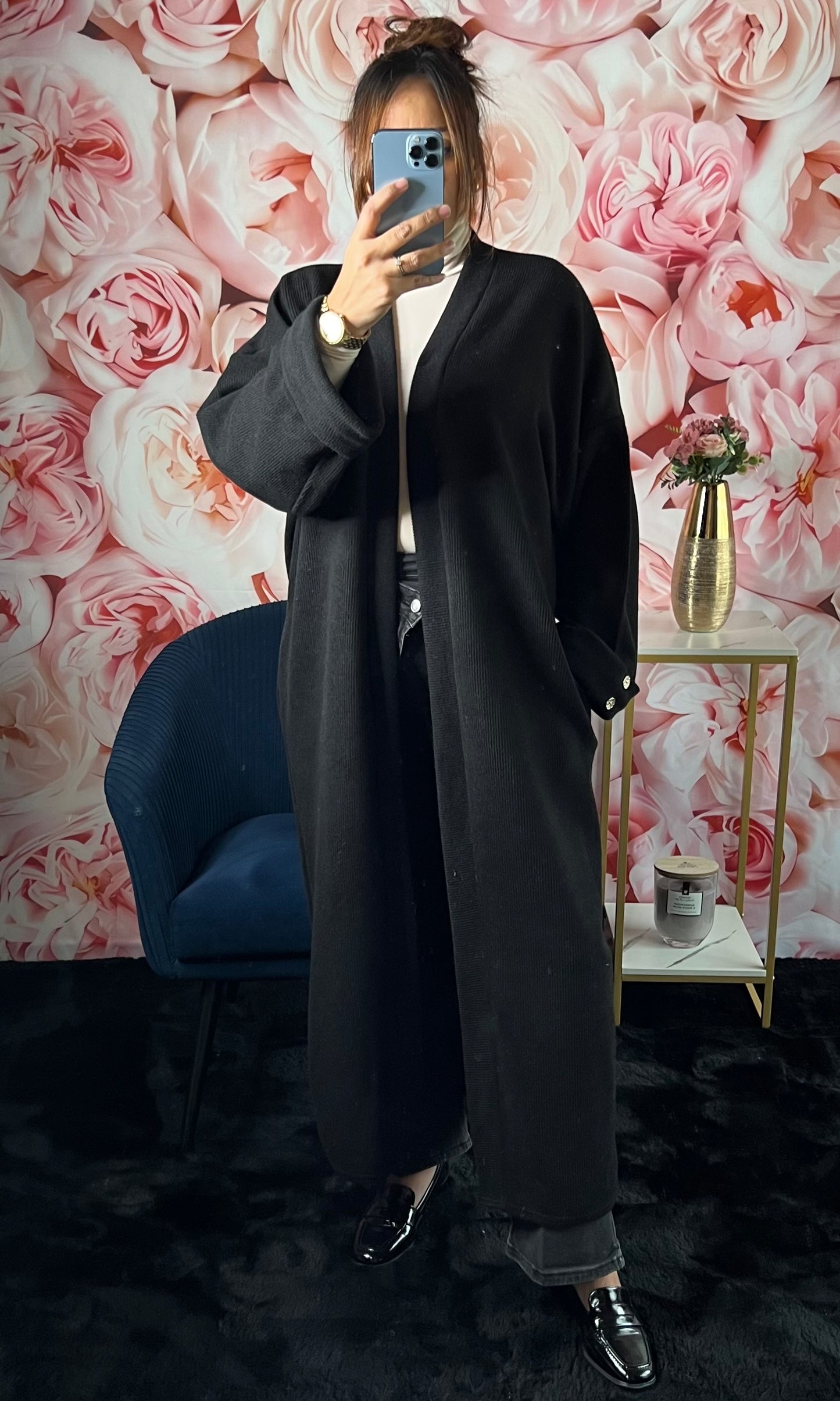 Kimono Manche Boutonnée (Noir)