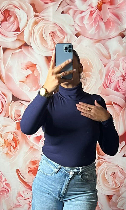 Body Col roulé Marine (fermeture agrafe)