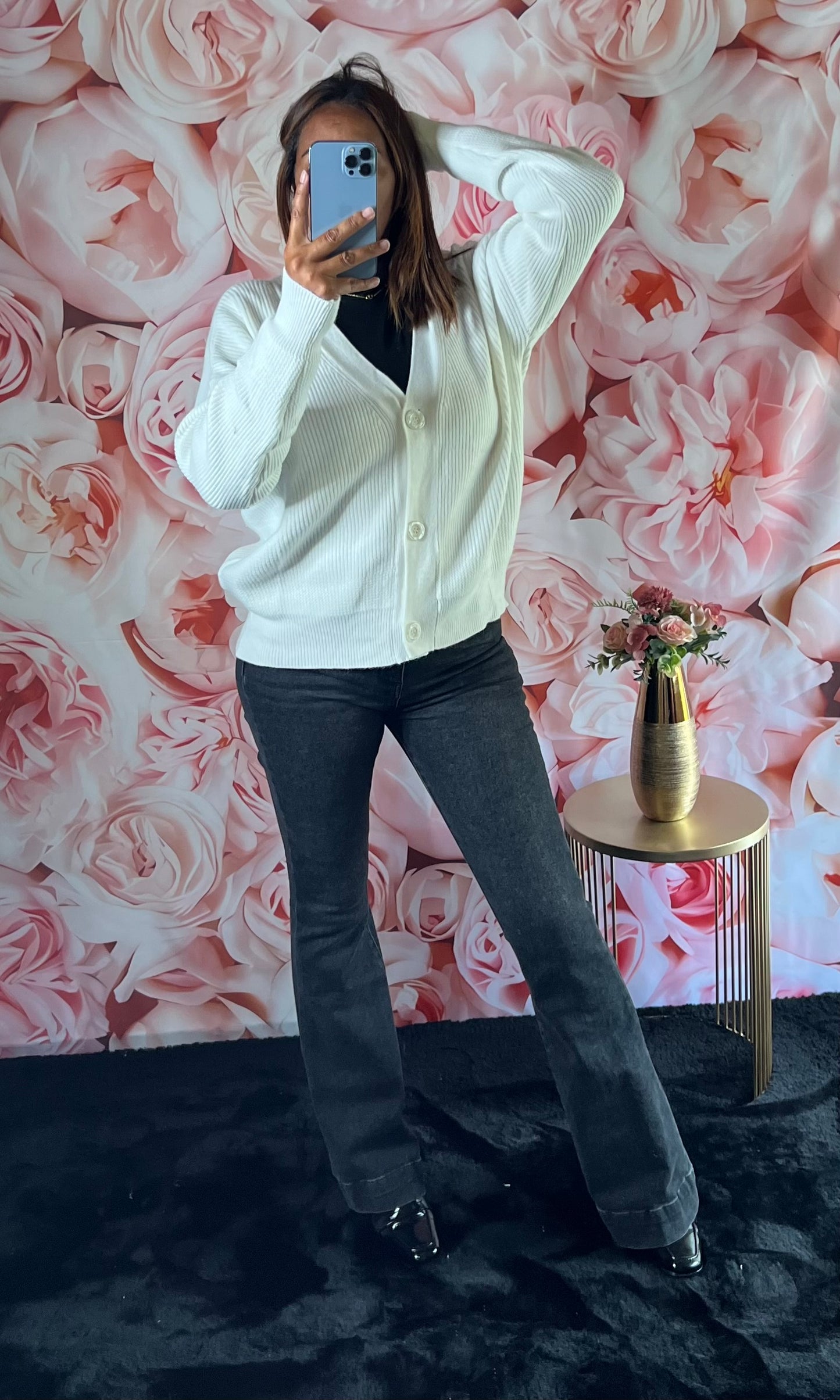 Gilet Grosse Maille Blanc