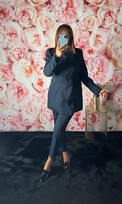 Blazer Marine Ceintré Long