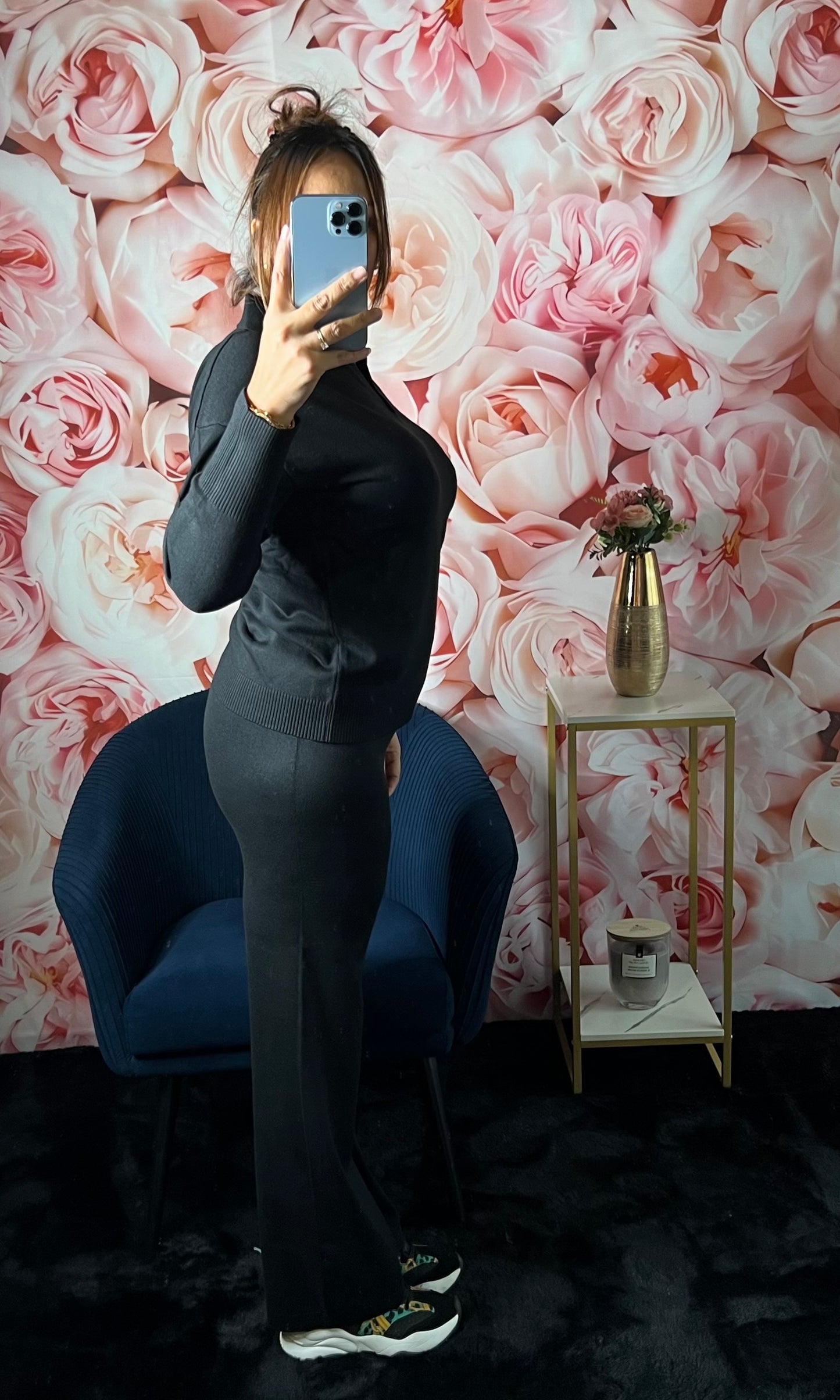 Ensemble Cosy Chic and Chill en Maille Uni (noir)