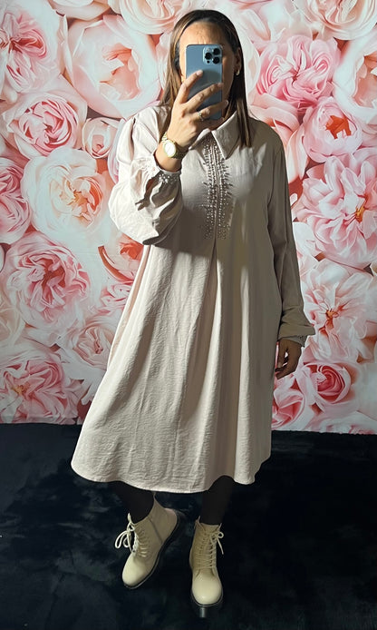 Bottines compensées à lacet Beige