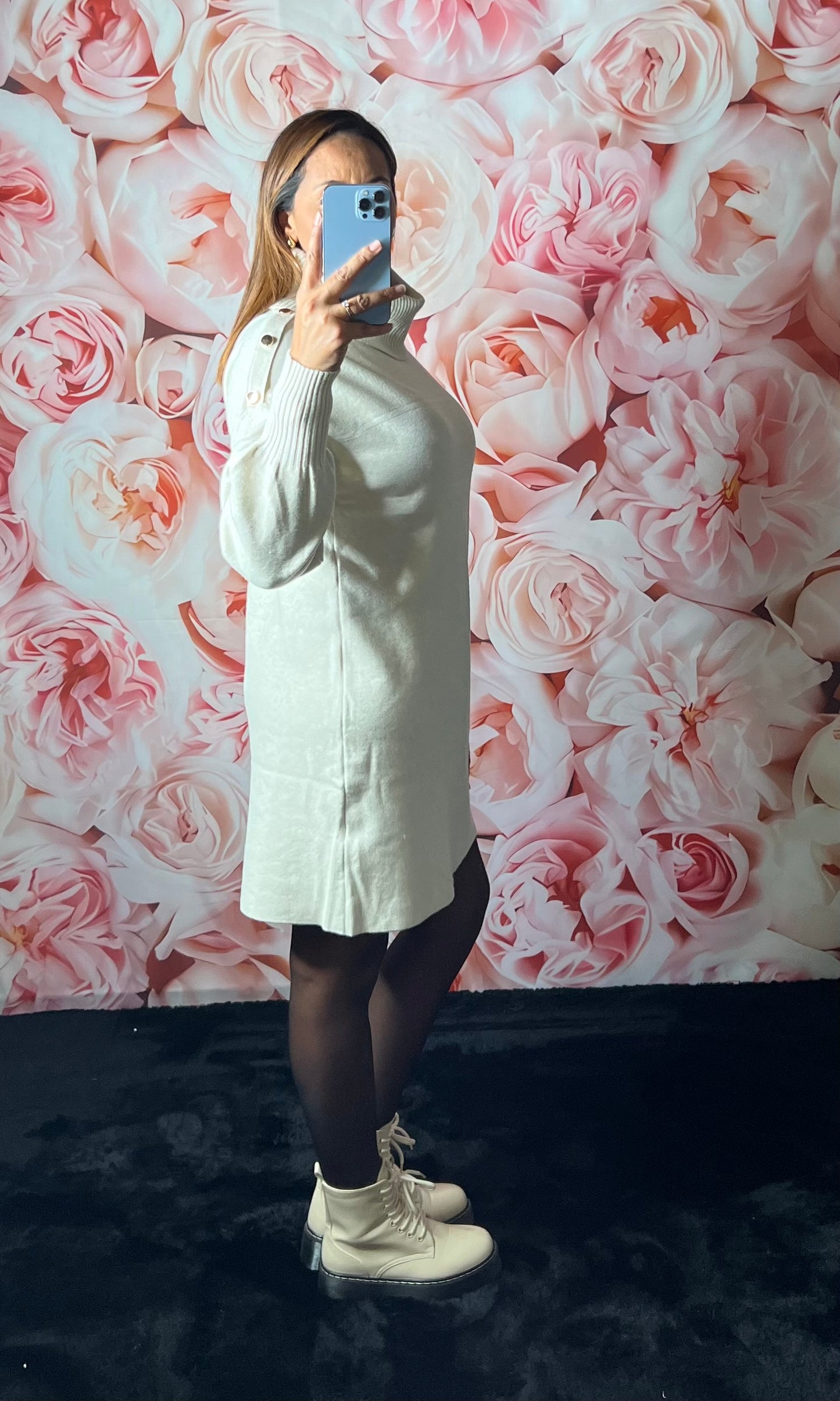 Robe Pull Ample Détails boutons Epaules