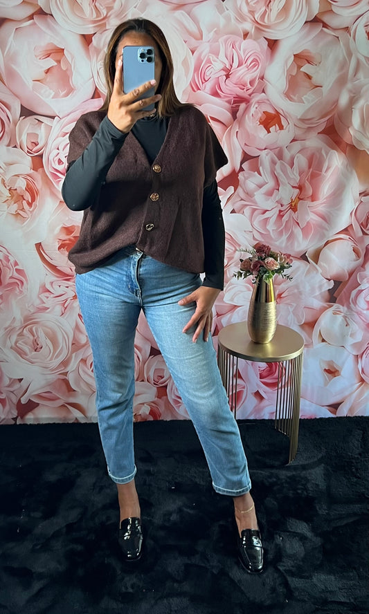 Gilet Large Sans Manches Chocolat