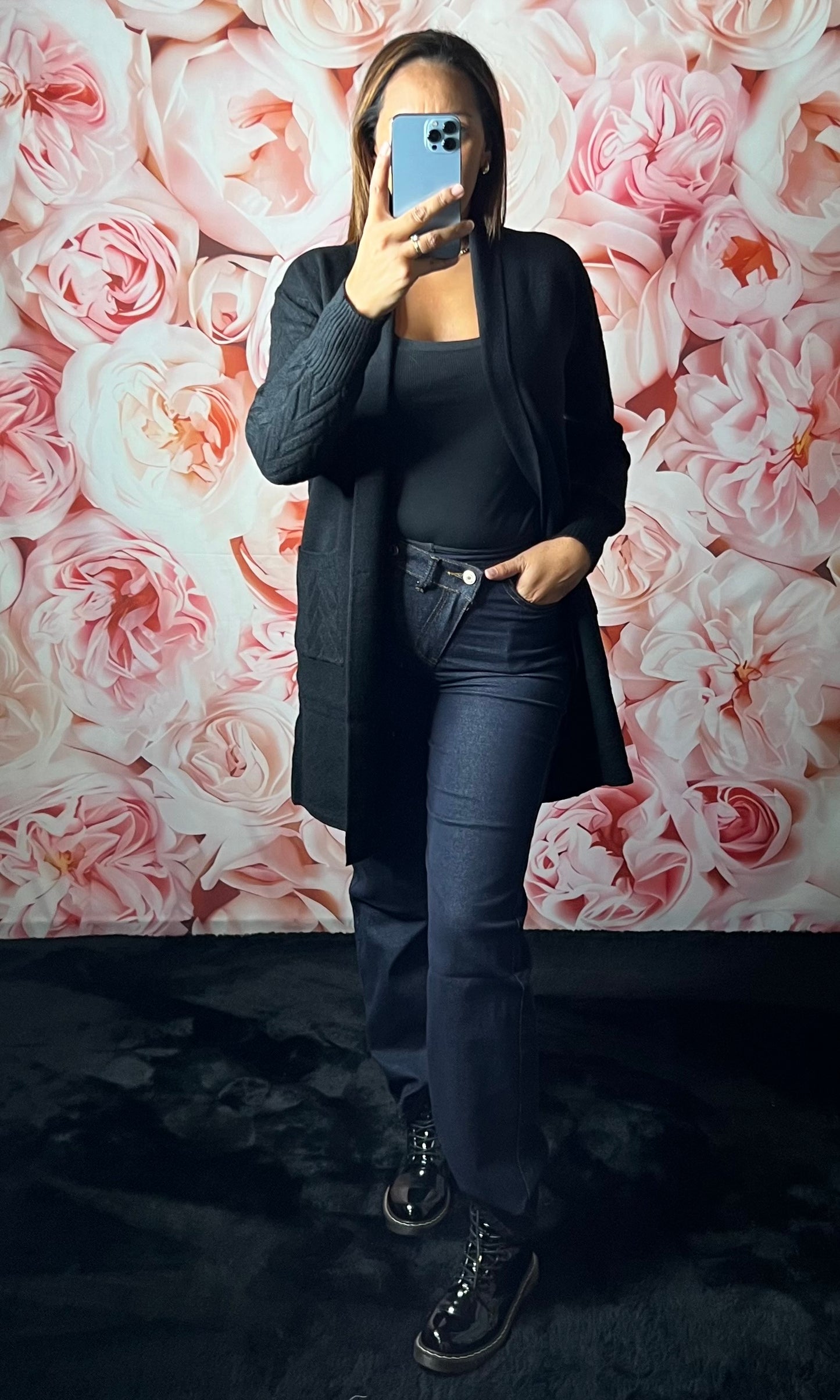 Gilet Maille à Manches et Poches Torsadées