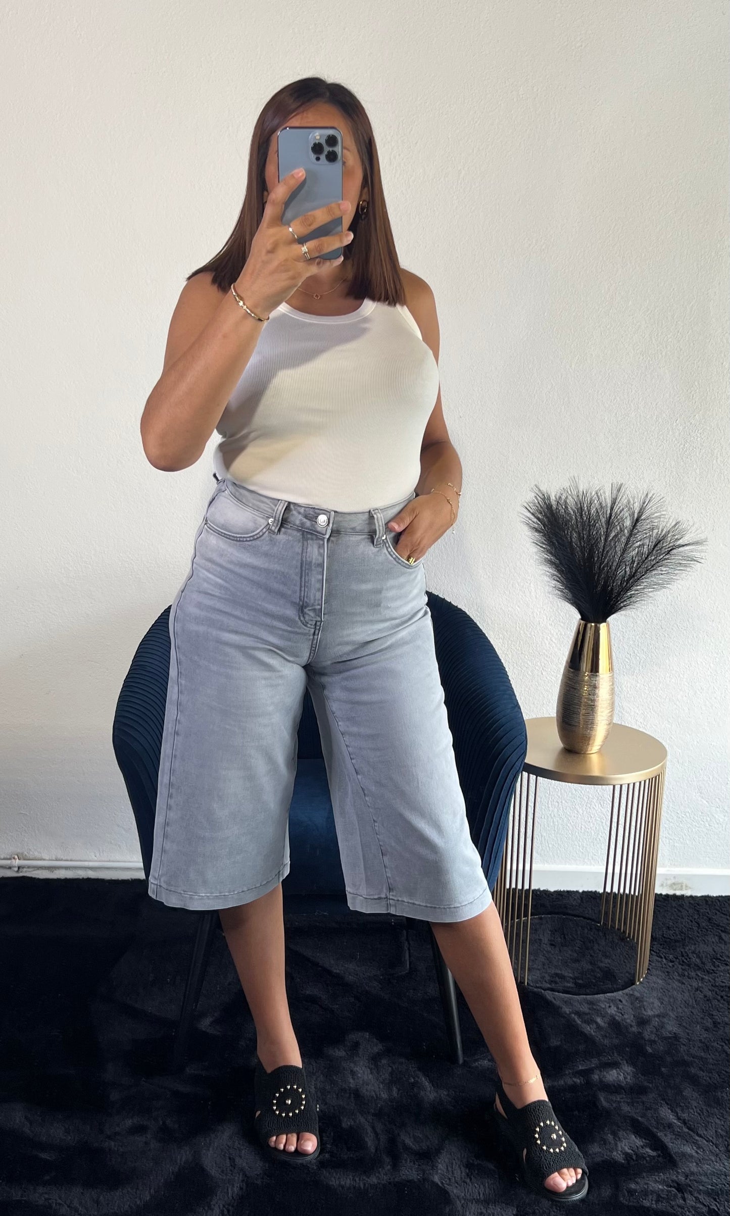 Bermuda Wide Leg Gris