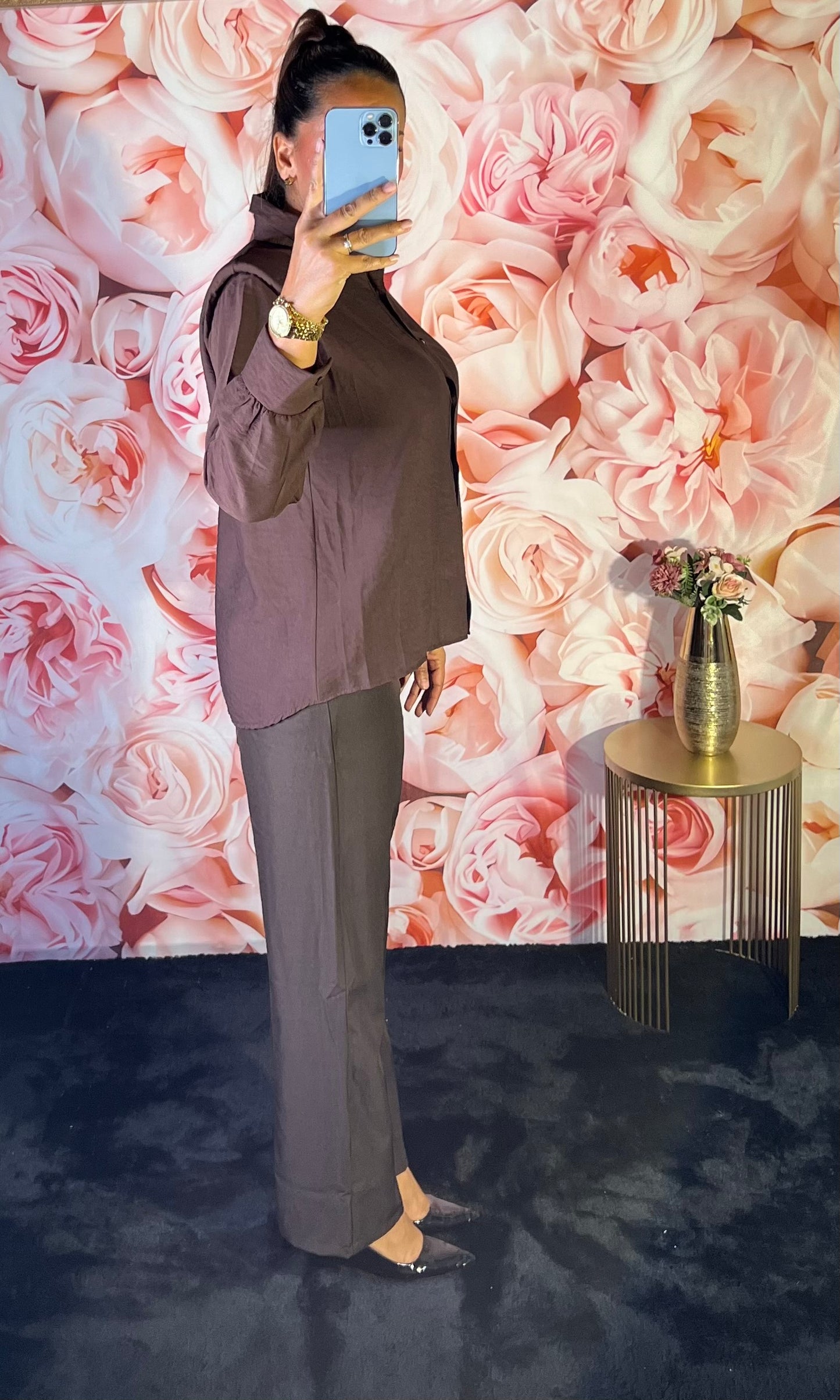 Chemise Chocolat épaulette