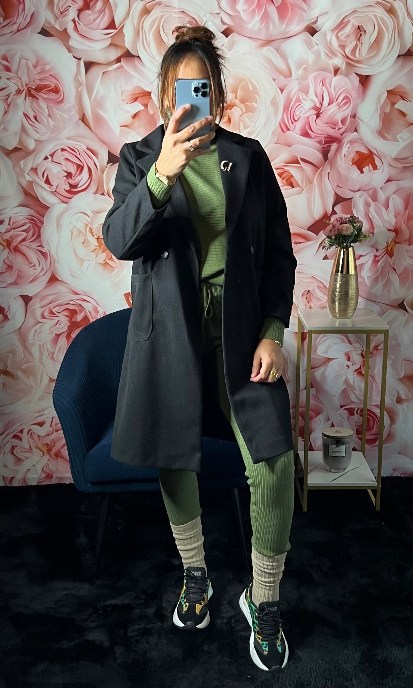 Ensemble Legging Côtelé en Maille (kaki)