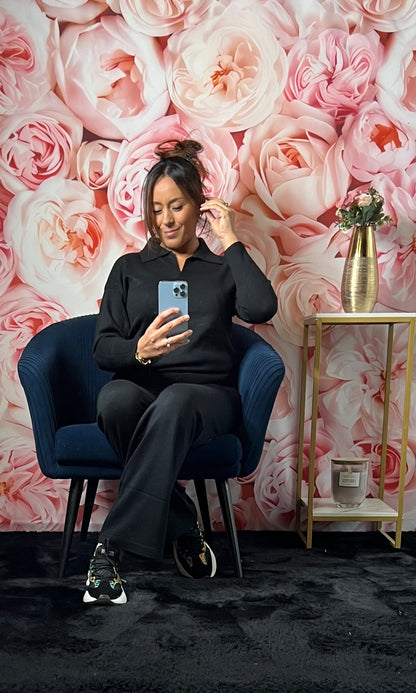 Ensemble Cosy Chic and Chill en Maille Uni (noir)