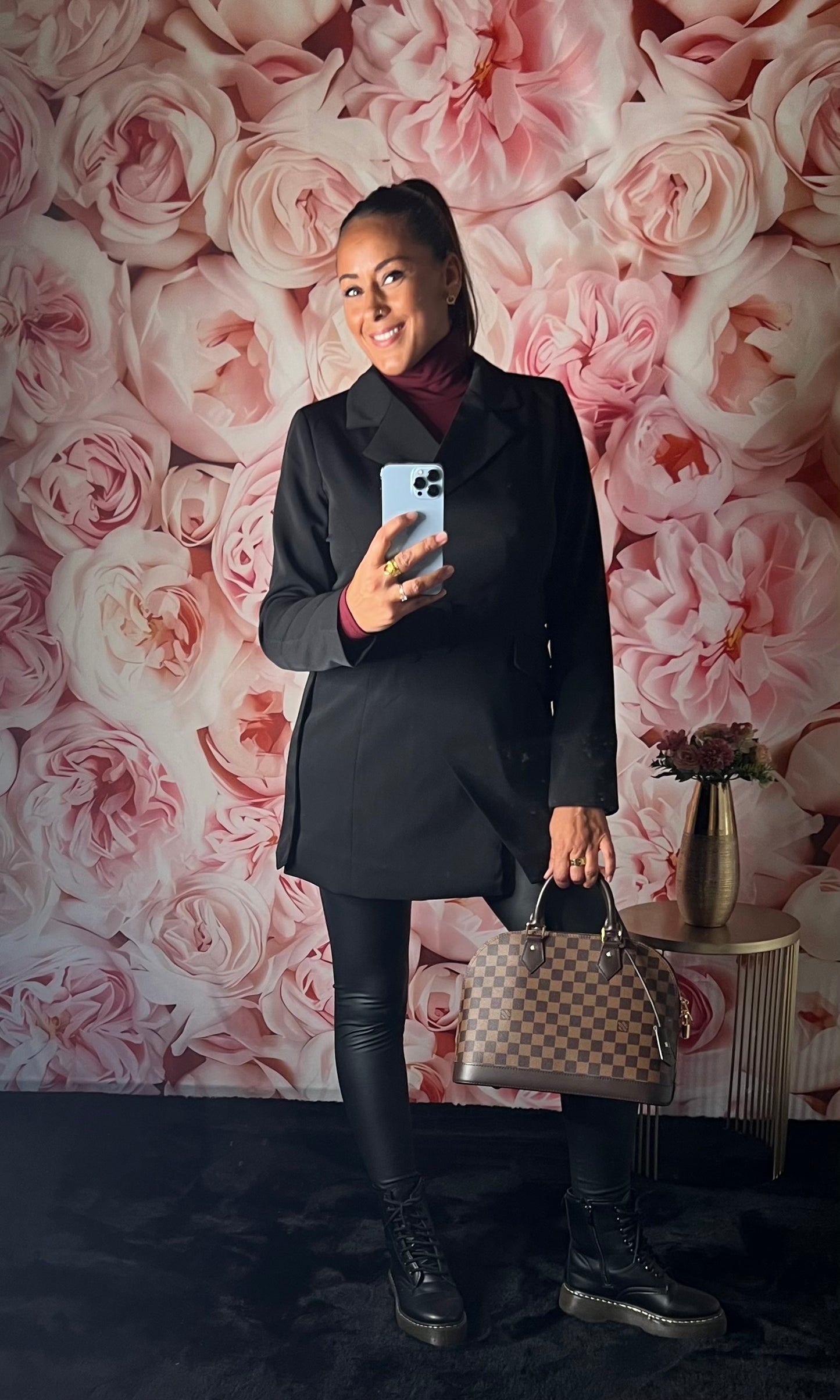 Blazer Noir Ceintré Long