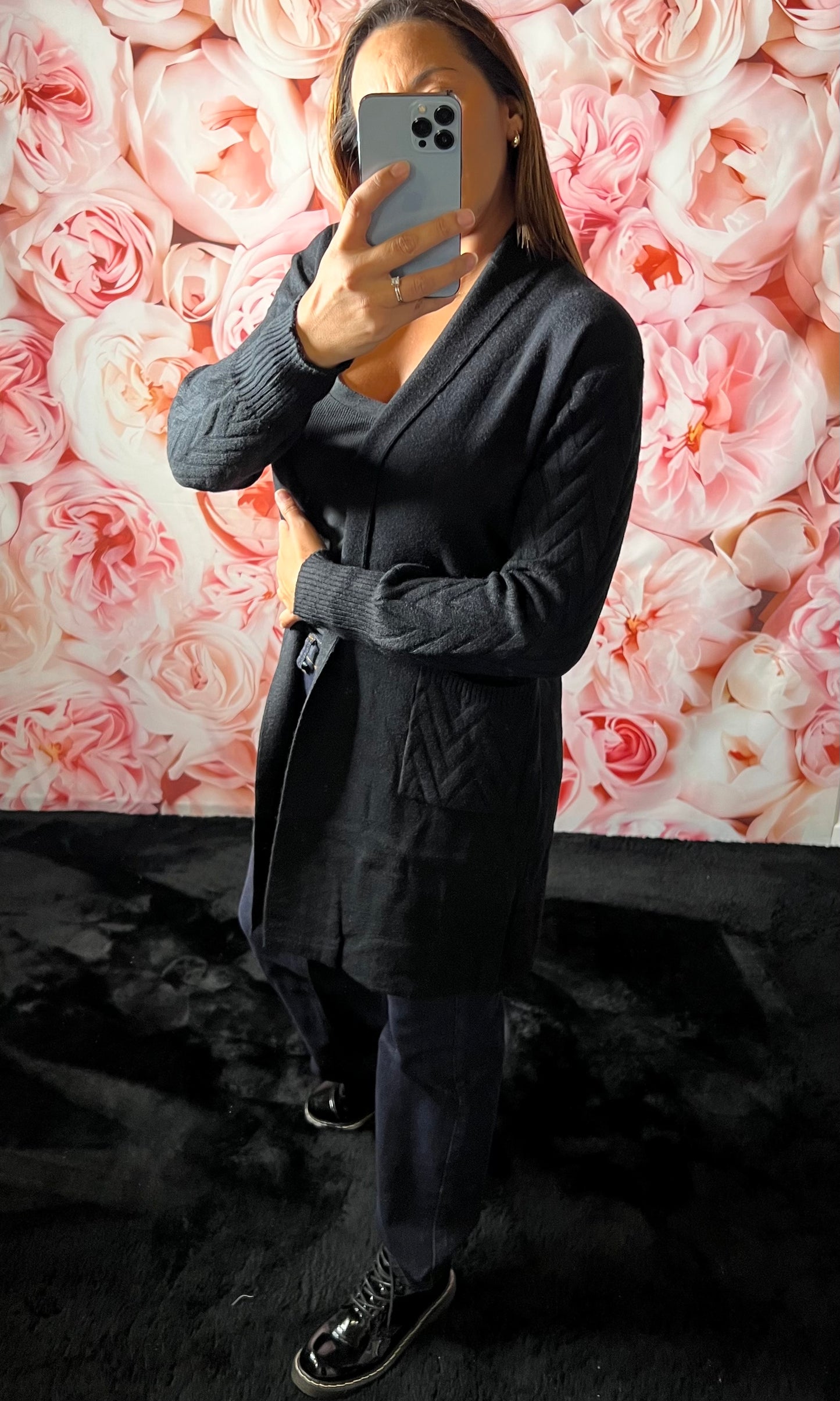 Gilet Maille à Manches et Poches Torsadées