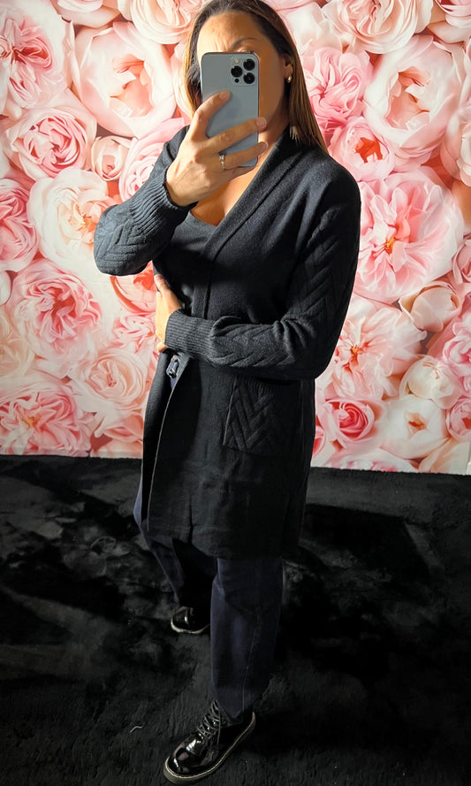 Gilet Maille à Manches et Poches Torsadées