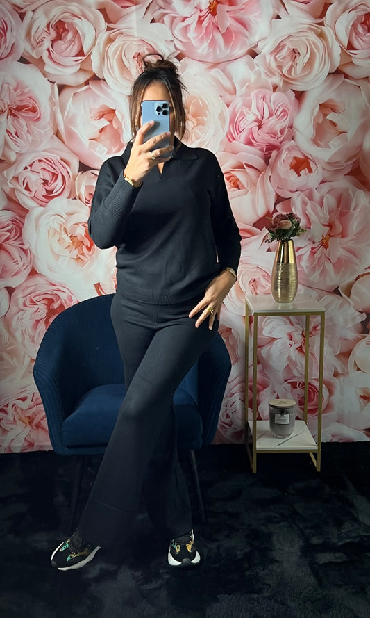 Ensemble Cosy Chic and Chill en Maille Uni (noir)