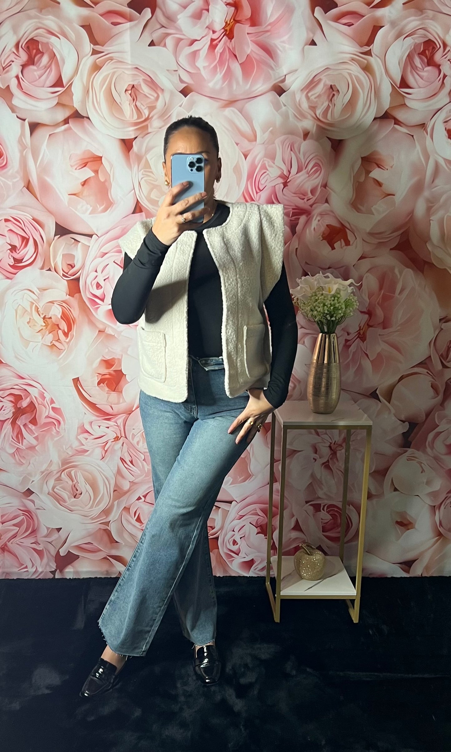 Gilet Sans Manches Texturé Beige – Chic & Confort