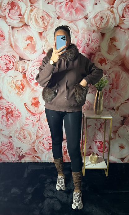 Sweat Teddy Fourrure Chocolat