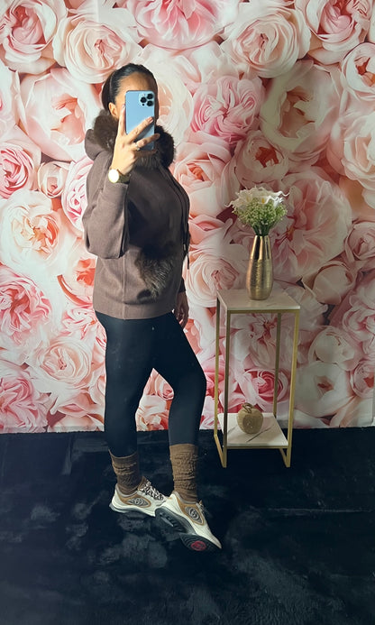 Sweat Teddy Fourrure Chocolat