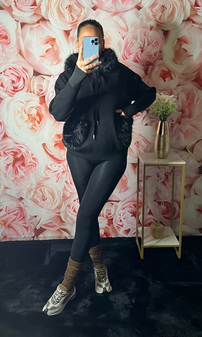 Sweat Teddy Fourrure Noir