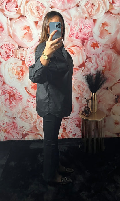 Chemise Col Noué Noire