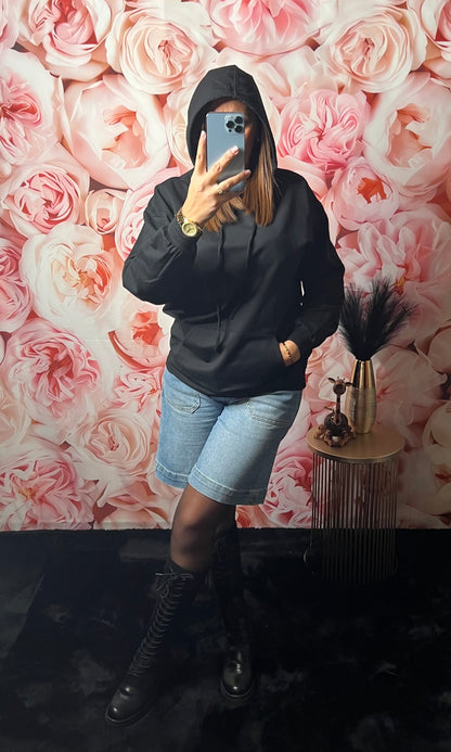 Sweat Noir à Capuche