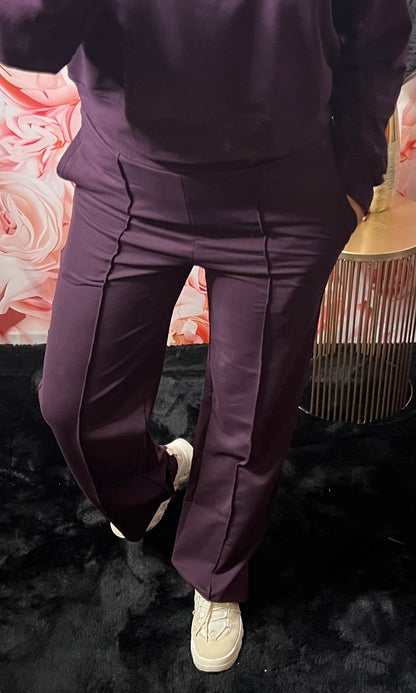 Pantalon Aubergine Surpiqûre