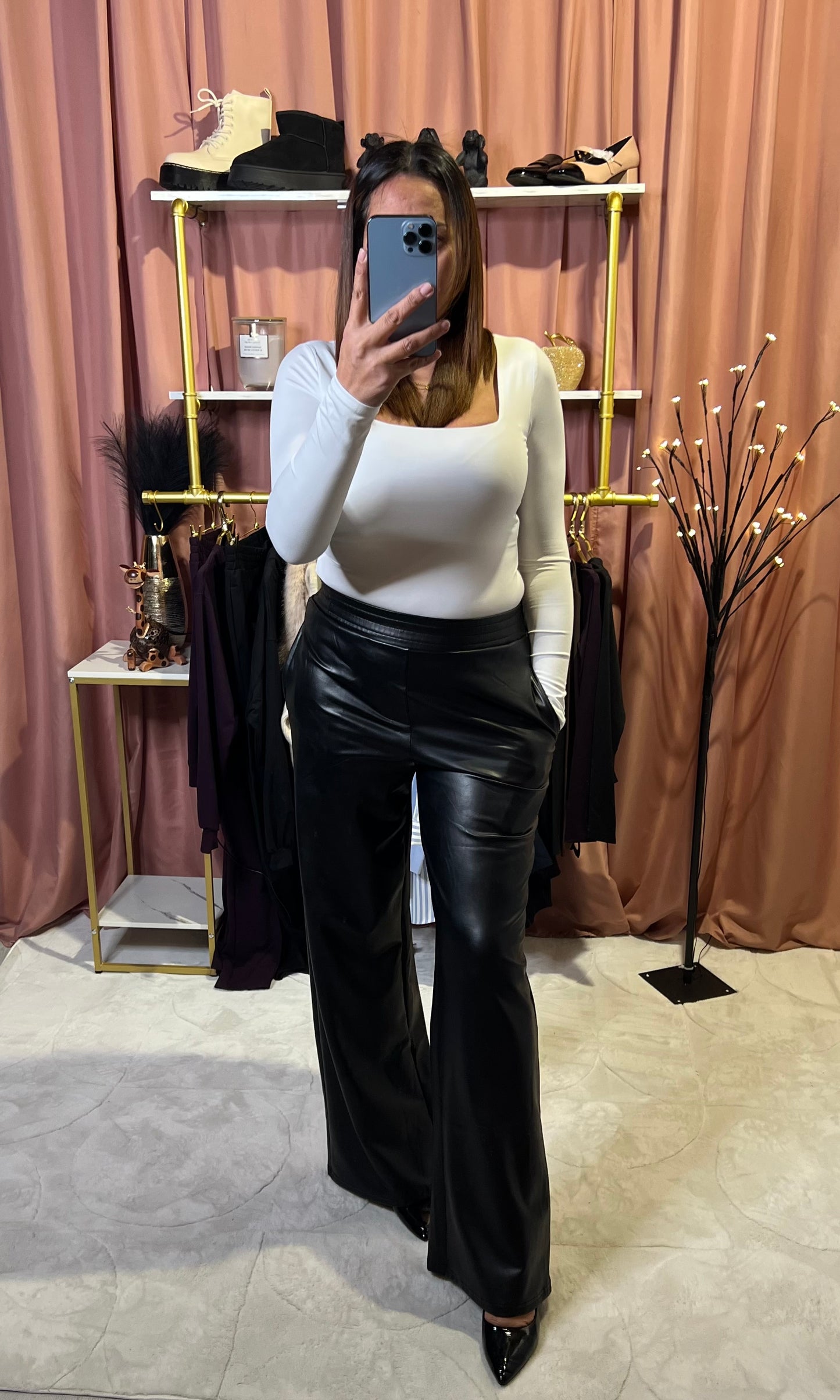 Pantalon Simili Cuir Large