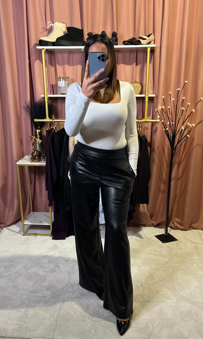Pantalon Simili Cuir Large