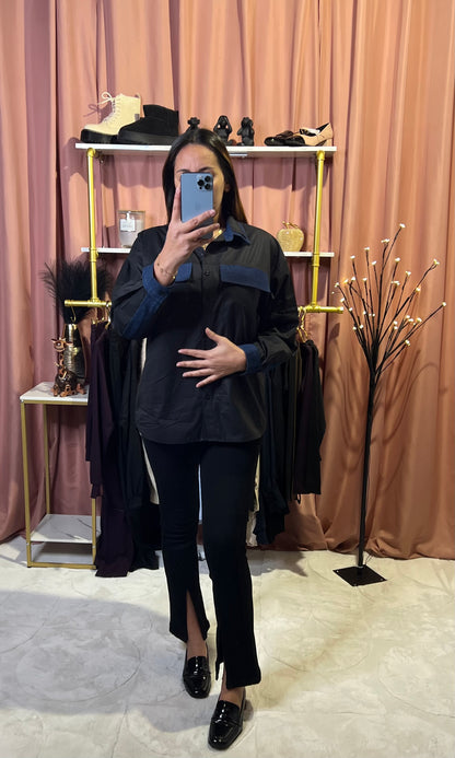 Chemise Bi matière Noire