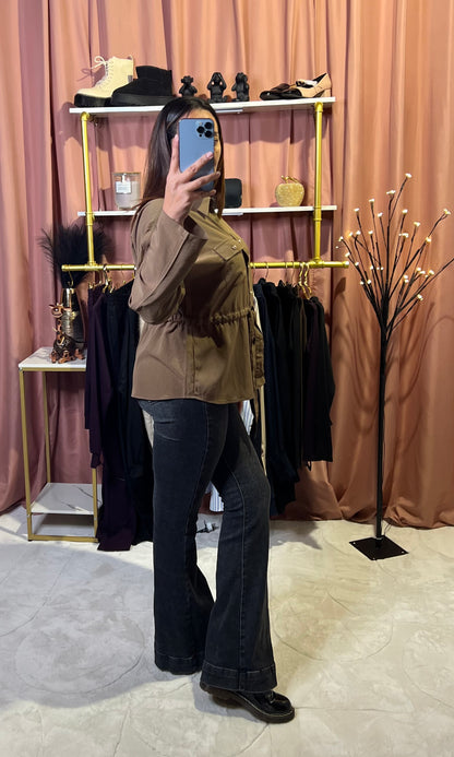 Chemise ceinturée fluide Chocolat
